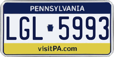 PA license plate LGL5993