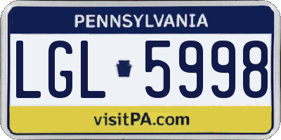 PA license plate LGL5998