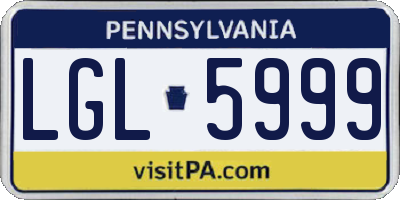 PA license plate LGL5999