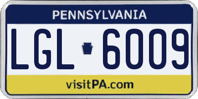 PA license plate LGL6009