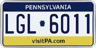 PA license plate LGL6011