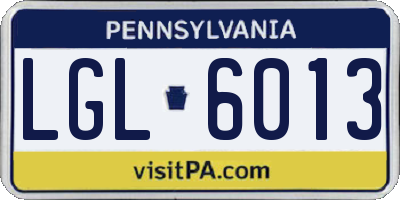 PA license plate LGL6013