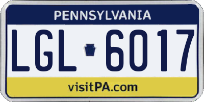 PA license plate LGL6017