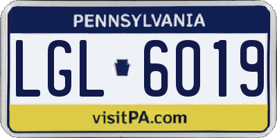 PA license plate LGL6019