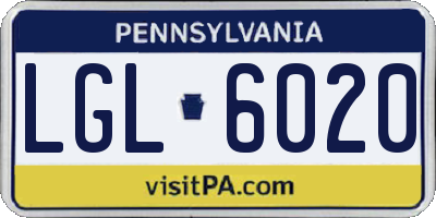PA license plate LGL6020