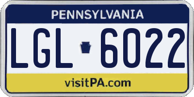 PA license plate LGL6022