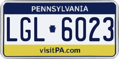 PA license plate LGL6023