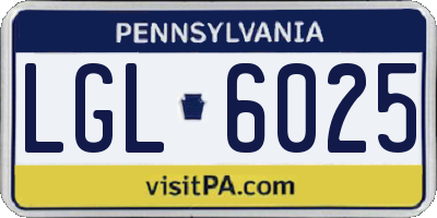 PA license plate LGL6025