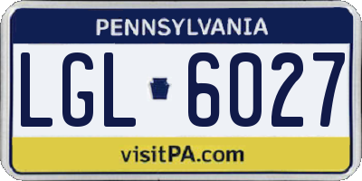 PA license plate LGL6027