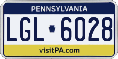 PA license plate LGL6028