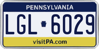 PA license plate LGL6029