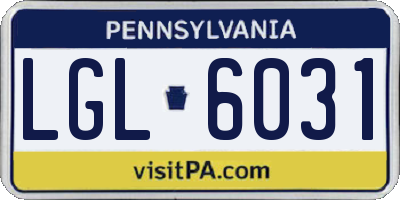 PA license plate LGL6031