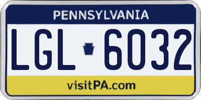 PA license plate LGL6032