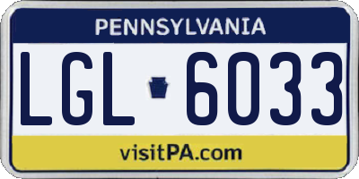 PA license plate LGL6033