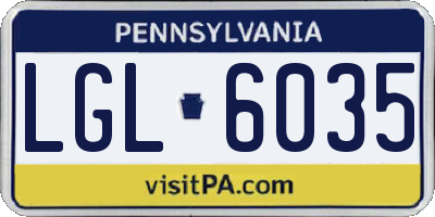 PA license plate LGL6035