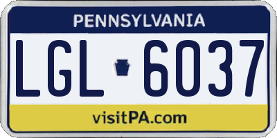 PA license plate LGL6037
