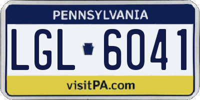 PA license plate LGL6041