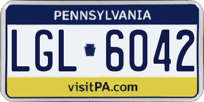 PA license plate LGL6042