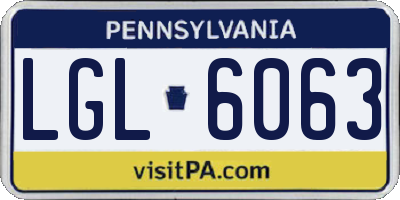 PA license plate LGL6063