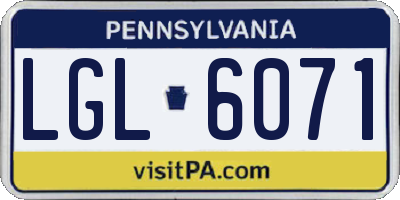 PA license plate LGL6071