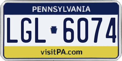 PA license plate LGL6074