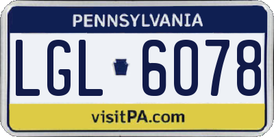 PA license plate LGL6078