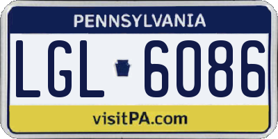 PA license plate LGL6086