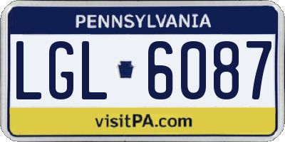 PA license plate LGL6087