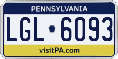 PA license plate LGL6093
