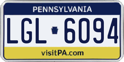 PA license plate LGL6094