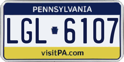 PA license plate LGL6107