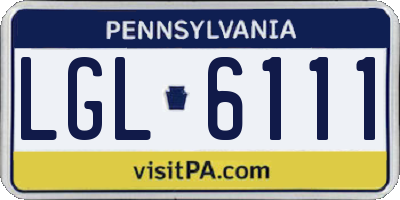 PA license plate LGL6111
