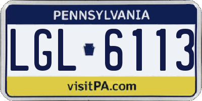 PA license plate LGL6113