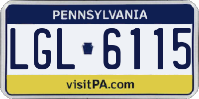 PA license plate LGL6115