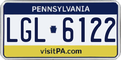 PA license plate LGL6122