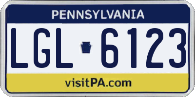 PA license plate LGL6123