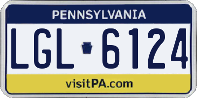 PA license plate LGL6124
