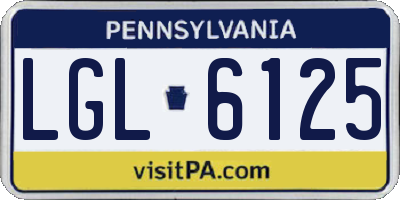 PA license plate LGL6125
