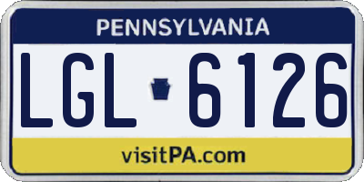 PA license plate LGL6126