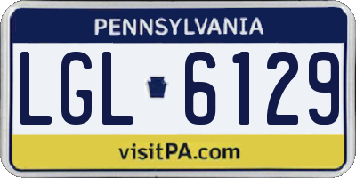 PA license plate LGL6129