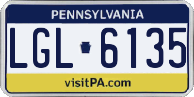 PA license plate LGL6135
