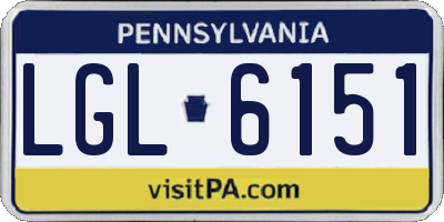 PA license plate LGL6151