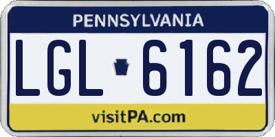 PA license plate LGL6162