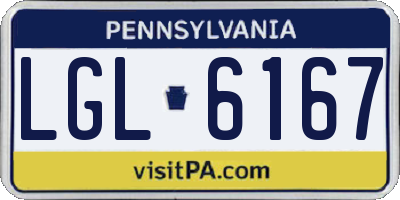 PA license plate LGL6167