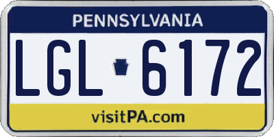 PA license plate LGL6172