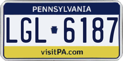 PA license plate LGL6187