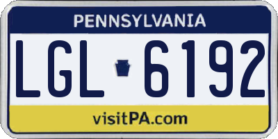 PA license plate LGL6192