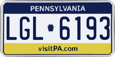 PA license plate LGL6193