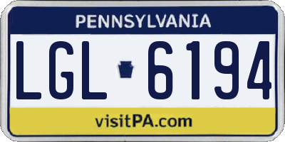 PA license plate LGL6194
