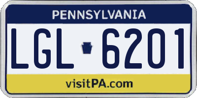 PA license plate LGL6201